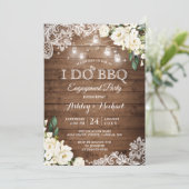 白素朴フローラI do BBQ婚約パーティ 招待状 (スタンド正面)