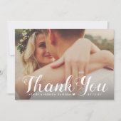 白素朴ブラシ付きスクリプ結婚トの写真 サンキューカード (正面)