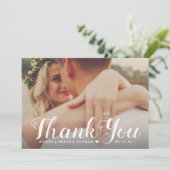 白素朴ブラシ付きスクリプ結婚トの写真 サンキューカード (スタンド正面)