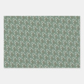 白素朴ポインセチアと緑 ラッピングペーパーシート (正面3)