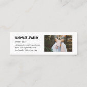 白素朴モダン黒の手作りジュエリー スキニー名刺 (裏面)