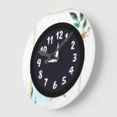 白素朴ユニークティール(緑がかった色) ラージ壁時計 (傾斜)