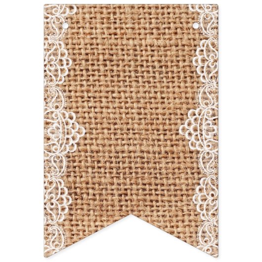 白素朴レースのラップ袋。 バンティングフラッグ (第1の旗)