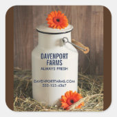 白素朴乳ジューグフラワーファーム事業 スクエアシール (正面)