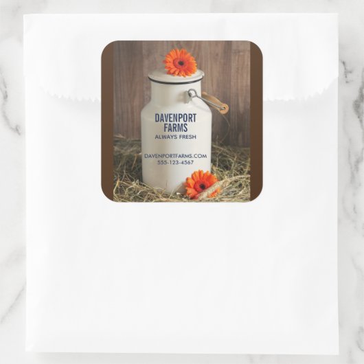 白素朴乳ジューグフラワーファーム事業 スクエアシール (バッグ)