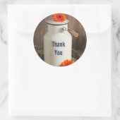 白素朴乳ジューグ花付き有難う ラウンドシール (バッグ)