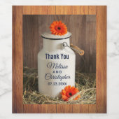 白素朴乳ジューグ花付き有難う ワインラベル (シングルラベル)