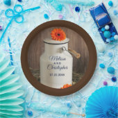 白素朴乳ジューグ(花結婚) ペーパープレート (パーティー)