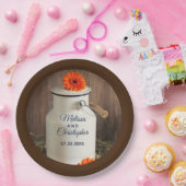 白素朴乳ジューグ(花結婚) ペーパープレート (パーティー)