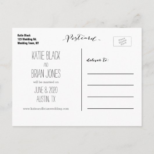 白素朴写真日付はがきを保存 案内ポストカード (裏面)