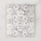 白素朴冬バラの結婚テーブル席 プレイスカード (外部開封)