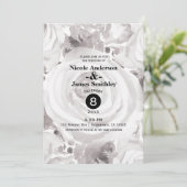 白素朴冬バラエレガントな結婚式 招待状 (スタンド正面)