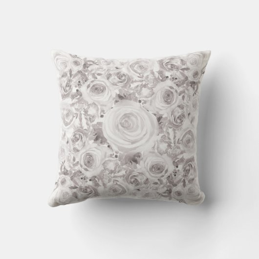 白素朴冬バラモノグラムレターイニシャル クッション (裏面)