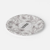 白素朴冬バラ結婚ズエレガント ペーパープレート (アングル)