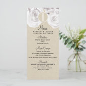 白素朴冬バラKraftの結婚メニューカード メニュー (スタンド正面)