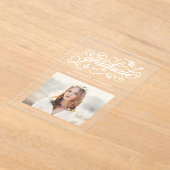 白素朴書写真卒業 アクリル招待状 (レイダウン)