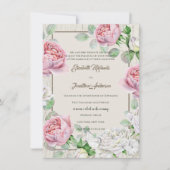 白素朴木とヴィンテージピンクローズ結婚ズ 招待状 (正面)