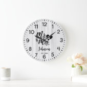 白素朴木のエレガント台本 ラージ壁時計 (ホーム)