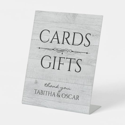 白素朴木のカードとギフト 台座サイン (正面)