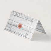 白素朴木のケシの結婚花のテーブル番号。 名刺 (裏面)