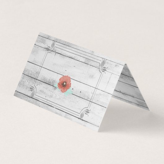 白素朴木のケシの結婚花のテーブル番号。 名刺 (裏面)