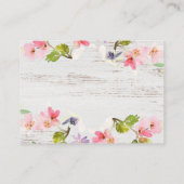 白素朴木のピンクの花模様予約 プレイスカード (裏面)