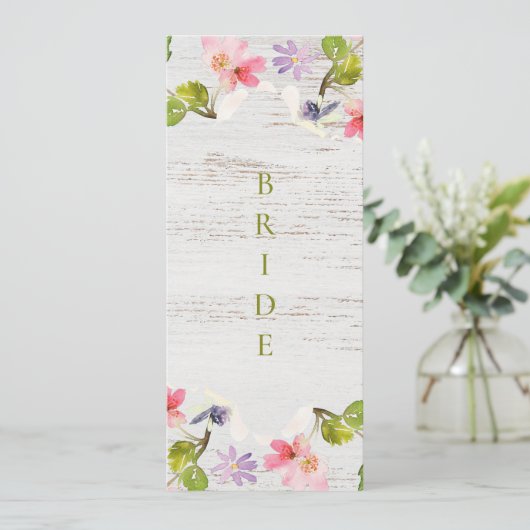 白素朴木のピンクの花模様予約 メニュー (スタンド正面)