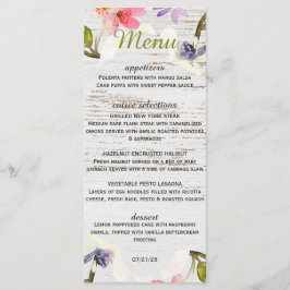 白素朴木のピンクの花模様 メニュー