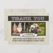 白素朴木の結婚ありがとうフォトカード サンキューカード (正面/裏面)