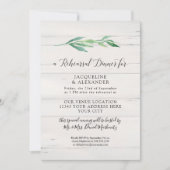 白素朴木の葉緑の水彩 招待状 (正面)