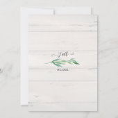 白素朴木の葉緑の水彩 招待状 (裏面)