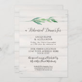 白素朴木の葉緑の水彩 招待状 (正面/裏面)