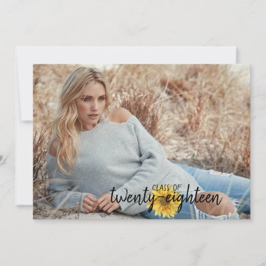 白素朴木ひまわり卒業カード 招待状 (正面)