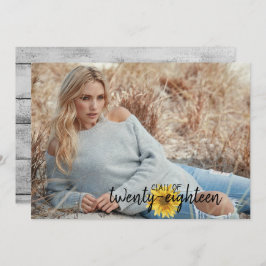 白素朴木ひまわり卒業カード 招待状