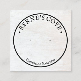 白素朴木スタッドイヤリング表示 スクエア名刺