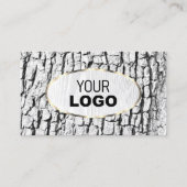 白素朴木バークグレイン楕円金ゴールドロ縁どゴ 名刺 (正面)