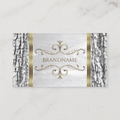 白素朴木バーク木目金ゴールド縁ど 名刺 (正面)