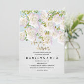 白素朴木ピンクのミントバラリハーサルディナー 招待状 (スタンド正面)