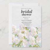 白素朴木ピンクミントバラブライダルシャワー 招待状 (正面)