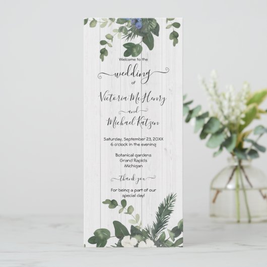 白素朴木フローラ&松プログラムカード メニュー (スタンド正面)