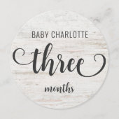 白素朴木ベビーマイルストーン3-4ヶ月のサイン (正面)