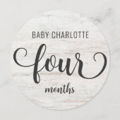 白素朴木ベビーマイルストーン3-4ヶ月のサイン (裏面)