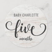 白素朴木ベビーマイルストーン5-6ヶ月のサイン (正面)