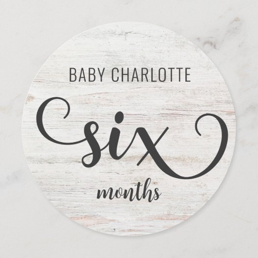 白素朴木ベビーマイルストーン5-6ヶ月のサイン (裏面)