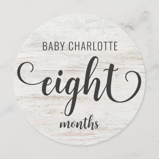 白素朴木ベビーマイルストーン7-8ヶ月のサイン (裏面)