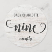 白素朴木ベビーマイルストーン9-10ヶ月のサイン (正面)