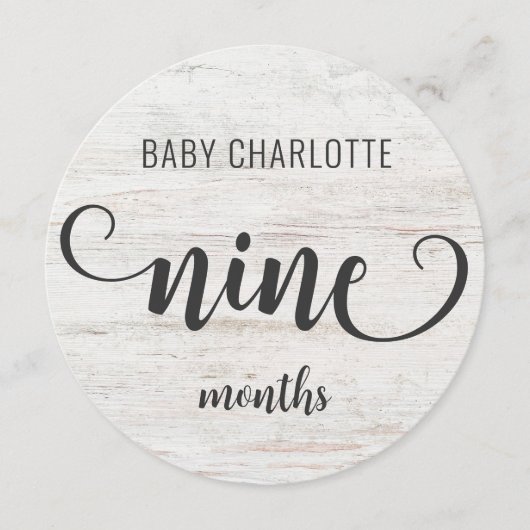 白素朴木ベビーマイルストーン9-10ヶ月のサイン (正面)