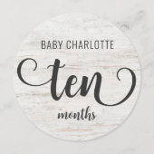 白素朴木ベビーマイルストーン9-10ヶ月のサイン (裏面)