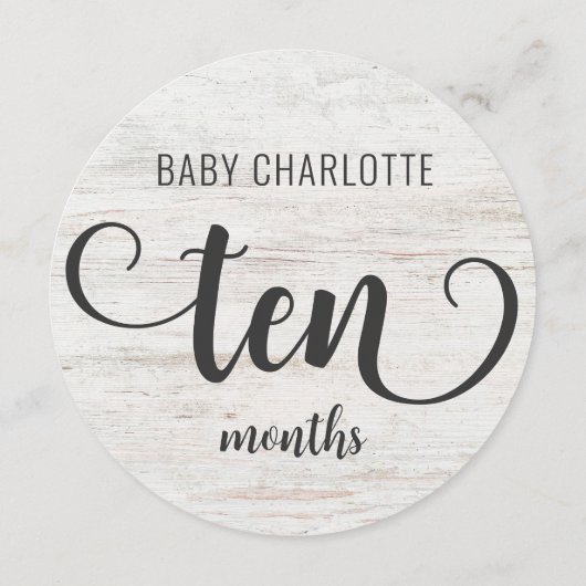 白素朴木ベビーマイルストーン9-10ヶ月のサイン (裏面)