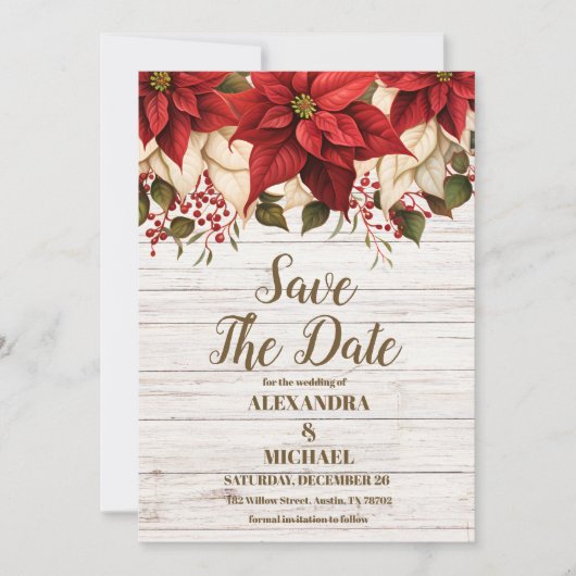 白素朴木ポインセチ結婚ア セーブザデート (正面)